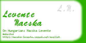 levente macska business card